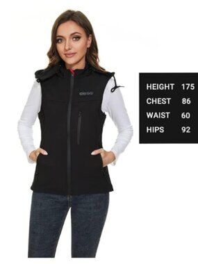 7.4V Women's Fleece Heated Vest with Heating Hood, NWT